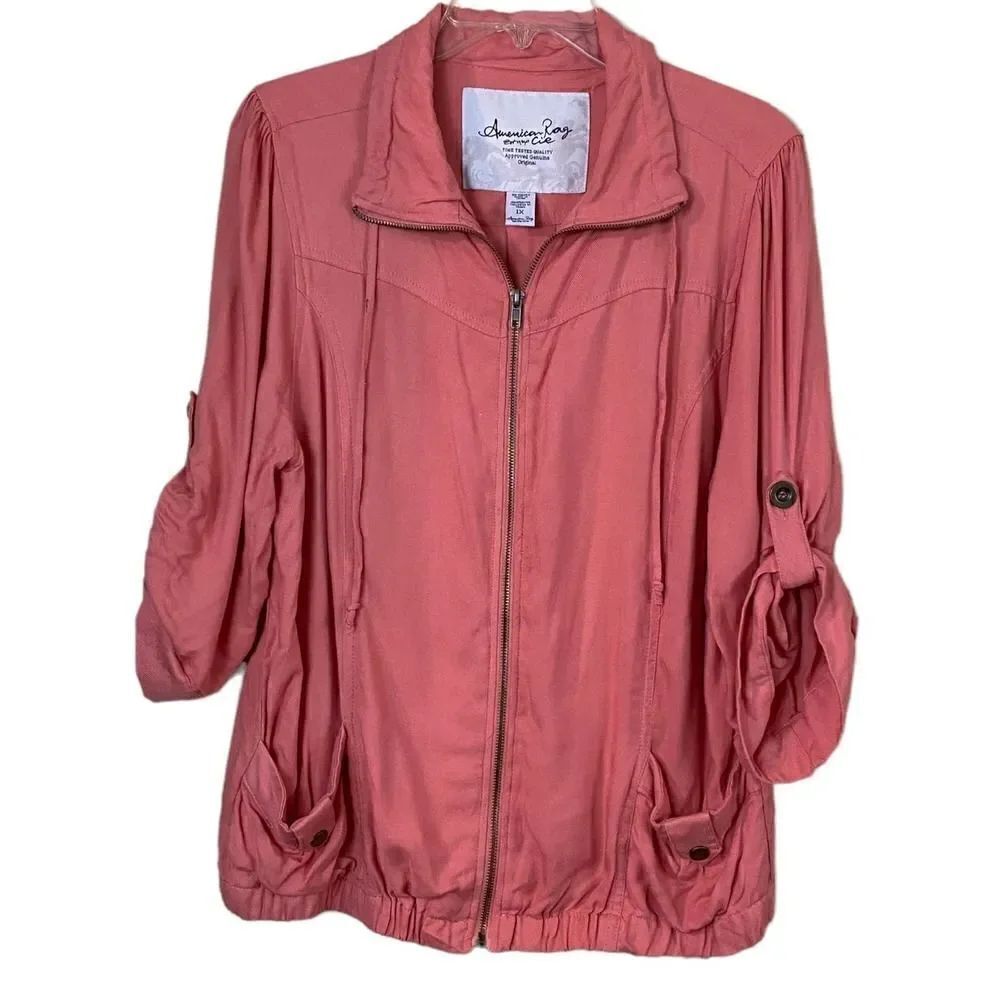 American Rag Zippered Coral Jacket Size 1X
